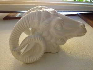 ceramic head of a ram